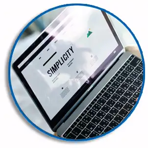 Simplicity website on a laptop