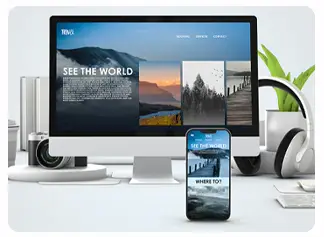 Travel website on desktop and phone